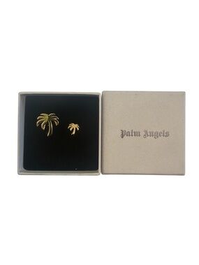 NWT Palm Angels Mismatched Gold Tone Palm Stud/Clip-on Earrings